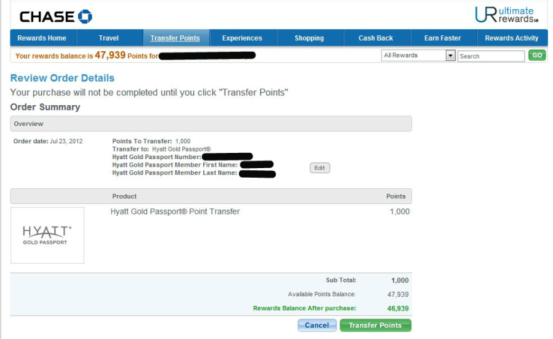 How To Prevent Miles From Expiring By Using Chase Ultimate Rewards A Confirmation Screen Will Pop Up Just Double Check Your Order And Hit Transfer Points